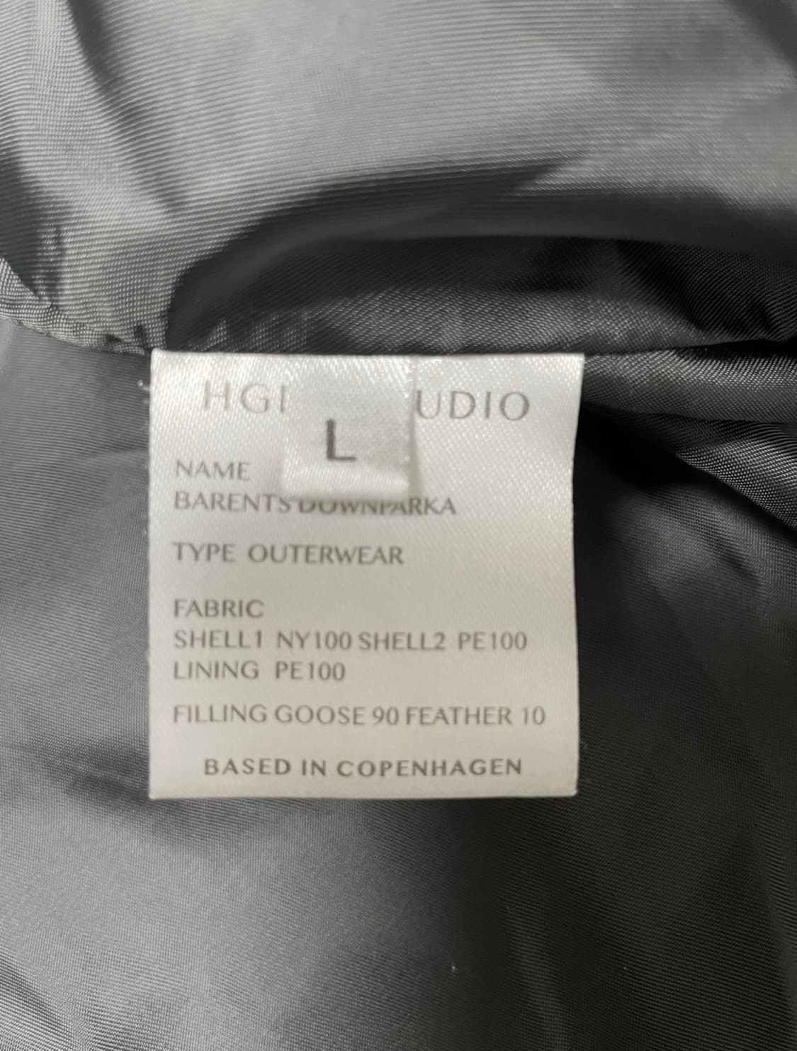 HGBB STUDIO 바렌츠 다운 패딩 블랙 L 상품이미지4