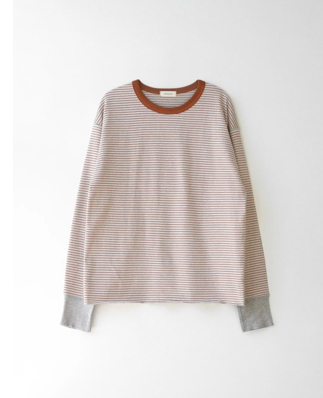 앤니즈 스트라이프 루즈 롱슬리브 브라운 상품이미지2