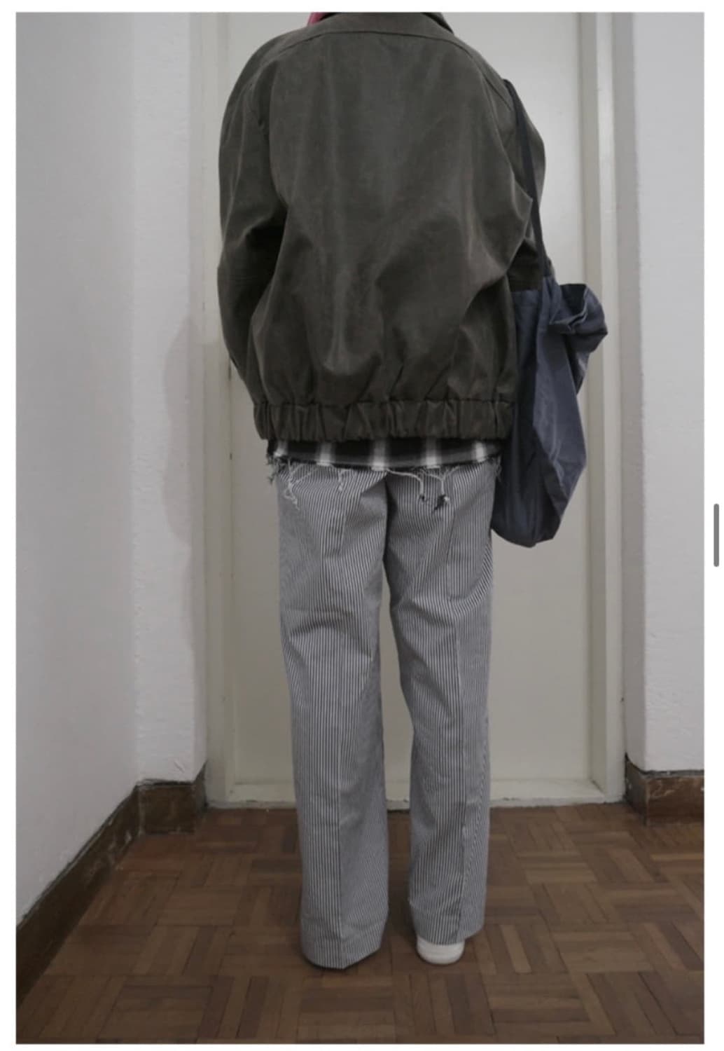 애프터먼데이 매트 빈티지 크랙 블루종 가죽자켓 상품이미지4