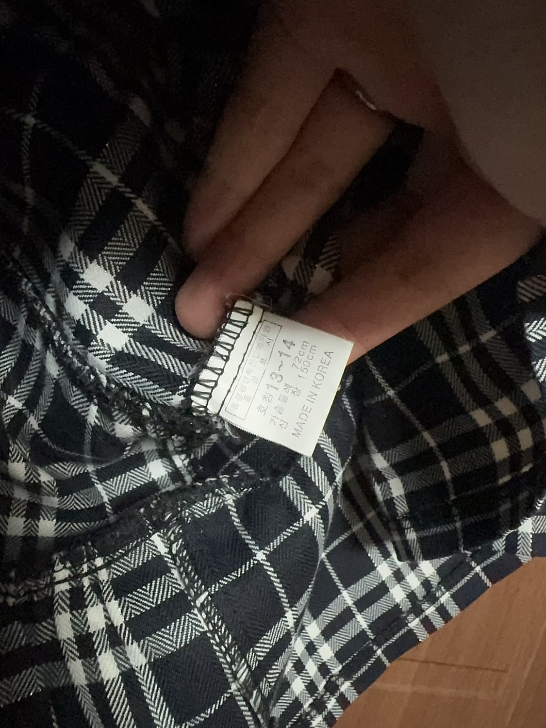 빈티지 공겜여주 서브컬쳐 지뢰계 네이비 은사 체크 캉캉 프릴 미니스커트 상품이미지3