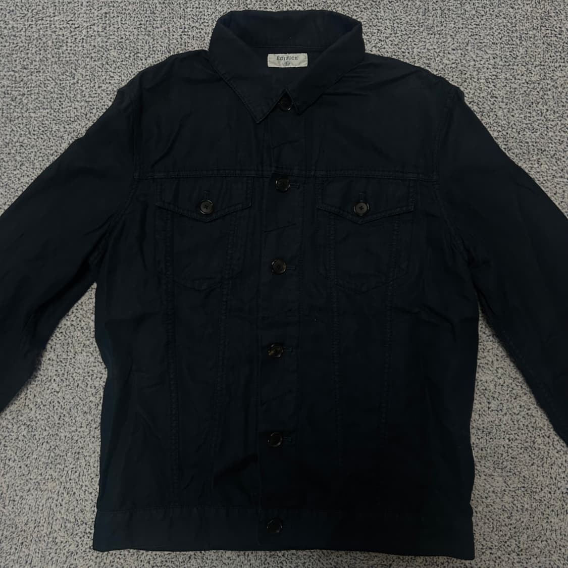 EDIFICE Black Trucker Shirt Jacket. 상품이미지2