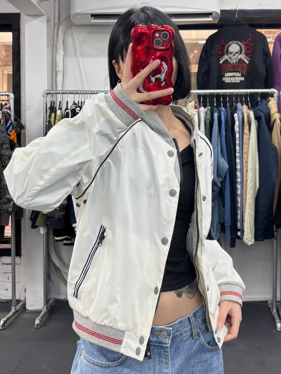 아르마니 진스 레이어드 나일론 후드 자켓 상품이미지2