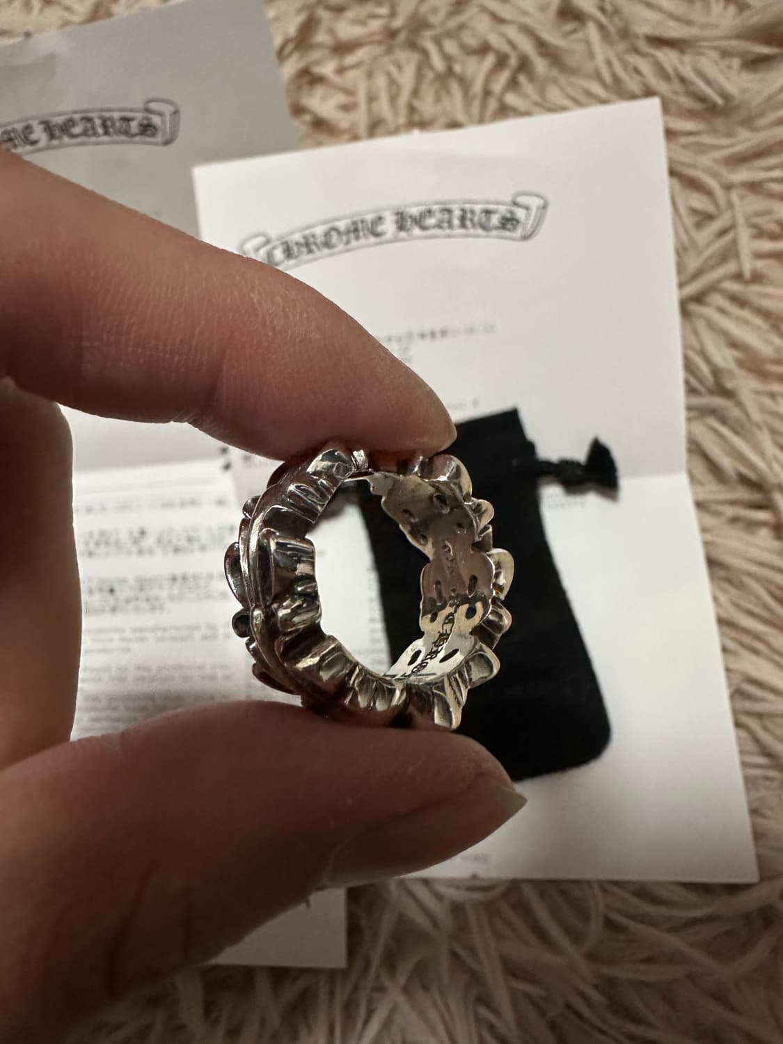 크롬하츠 더블 플로랄 크로스 하트 us7 사이즈 상품이미지6