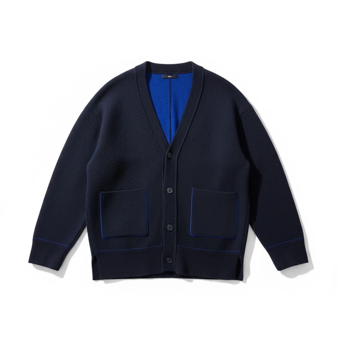 SYSTEM 옴므 네이비 블루 배색 가디건 상품이미지1