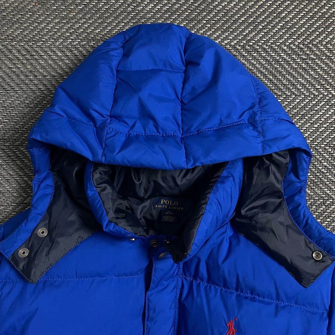 폴로 랄프로렌 포니 구스다운 푸퍼 후드 패딩 블루 y 4760 상품이미지5