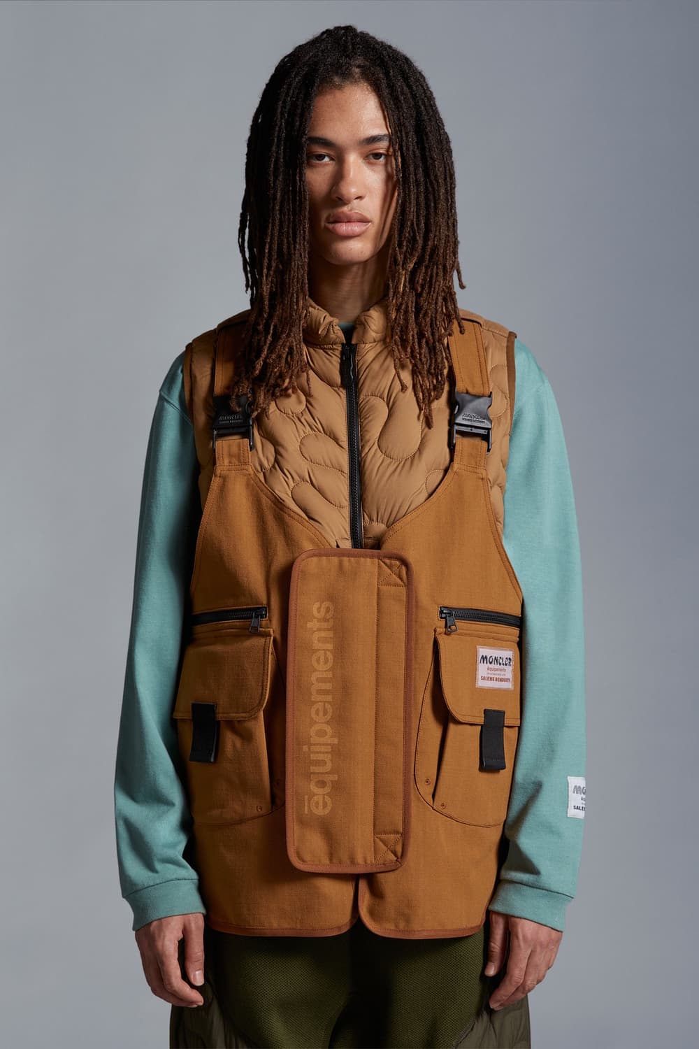 몽클레르 X 살레헤 벰버리 시어핀스키 3-IN-1 베스트 브라운 2사이즈 상품이미지5