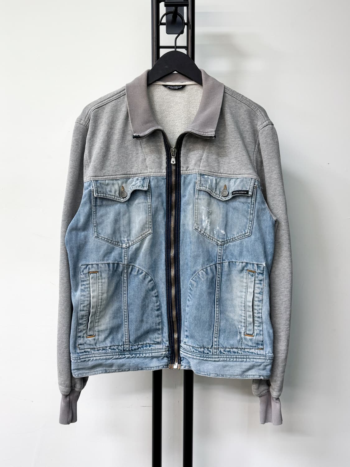 돌체앤가바나 투 패널 데님앤스웻 집업 자켓 상품이미지1