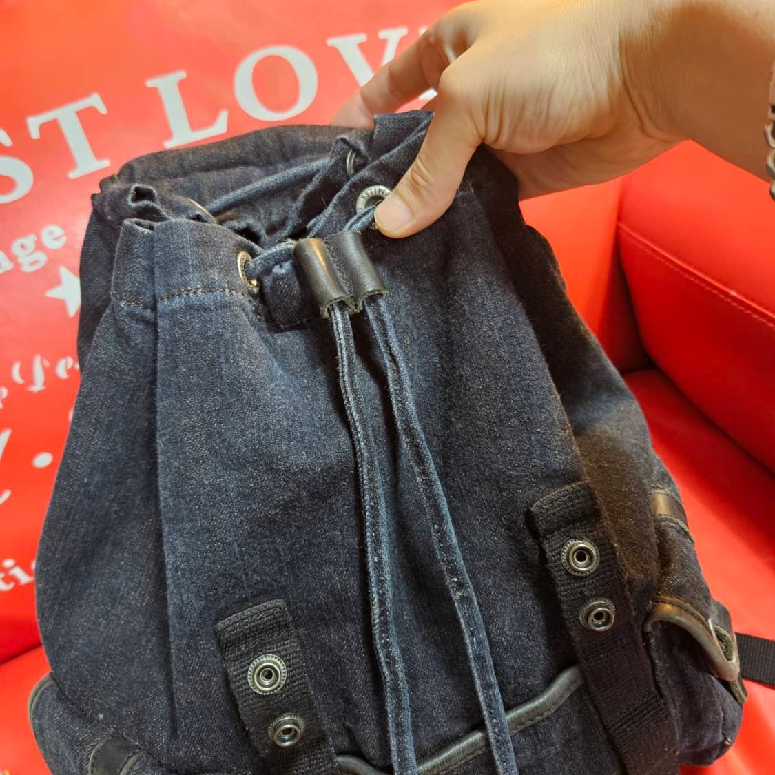 1942Miles 00's Deep Blue denim 멀티 포켓 백팩 상품이미지6