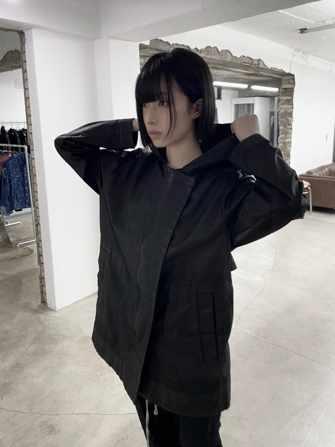 헬무트랭 코팅 후드 자켓 상품이미지1