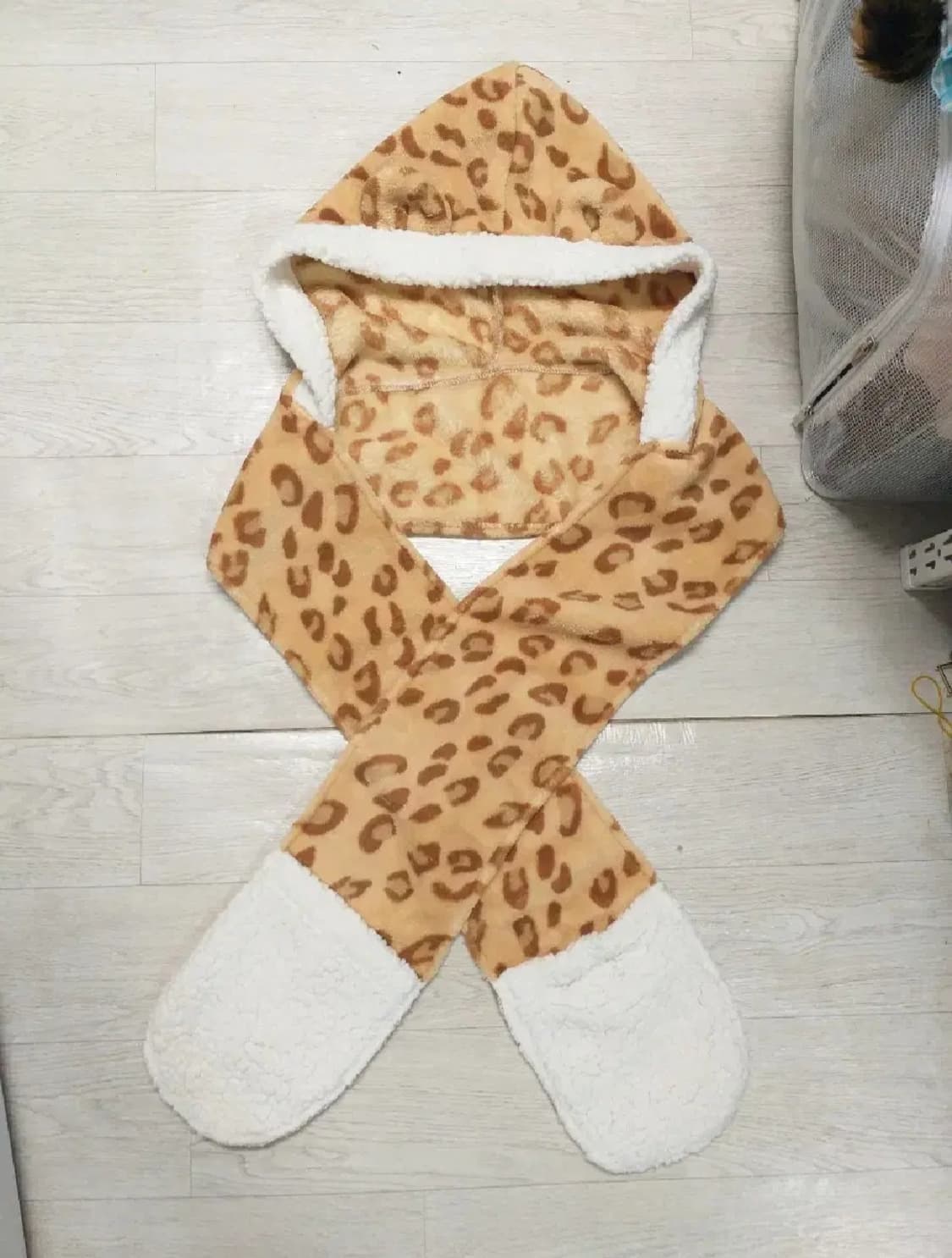 빈티지 호피 레오파드 모자 목도리 갸루장갑 오네라떼갸루 로리타 펑크 상품이미지5