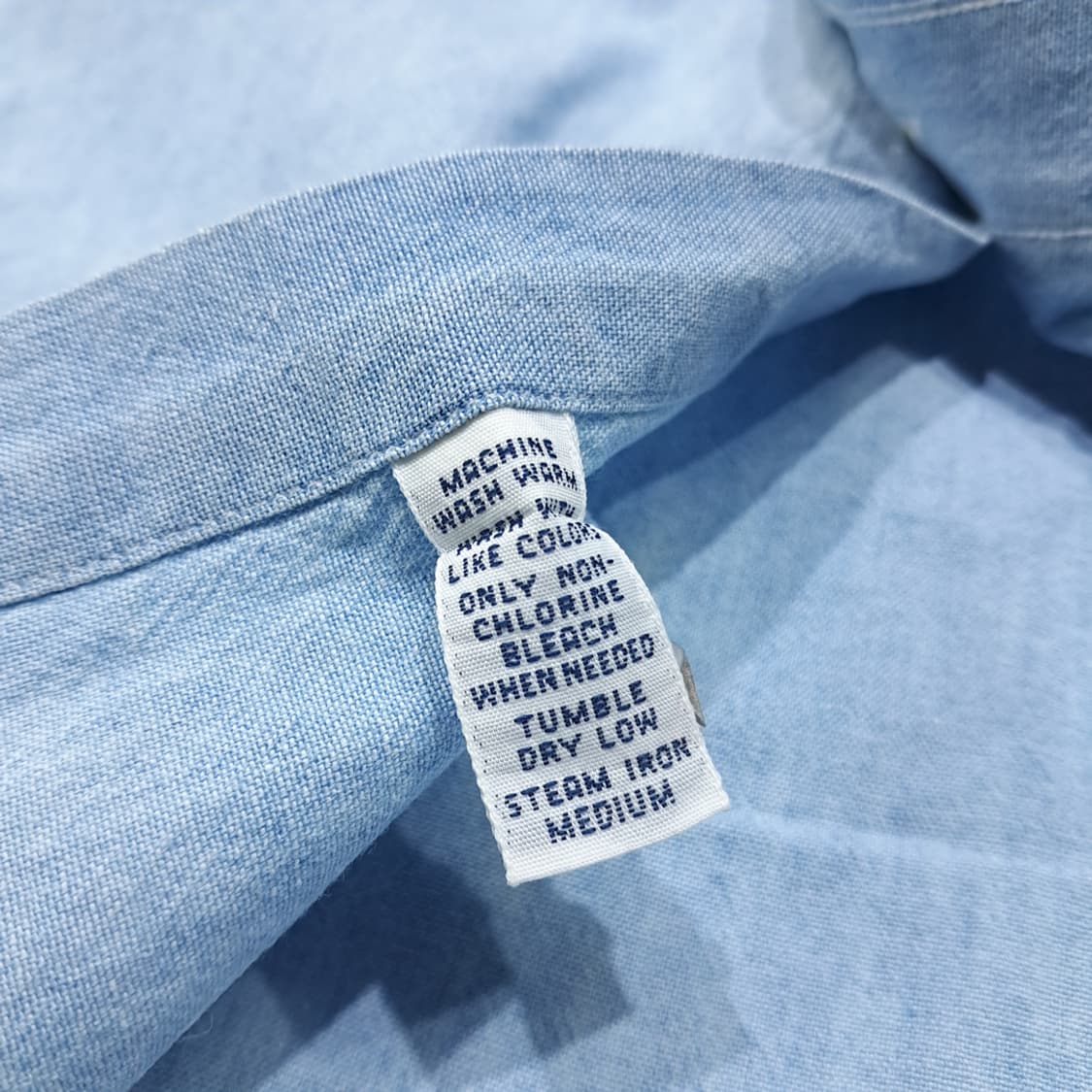 CL630 L 폴로 90s 코튼 빅셔츠 라인 샴브레이 셔츠 남방 상품이미지5