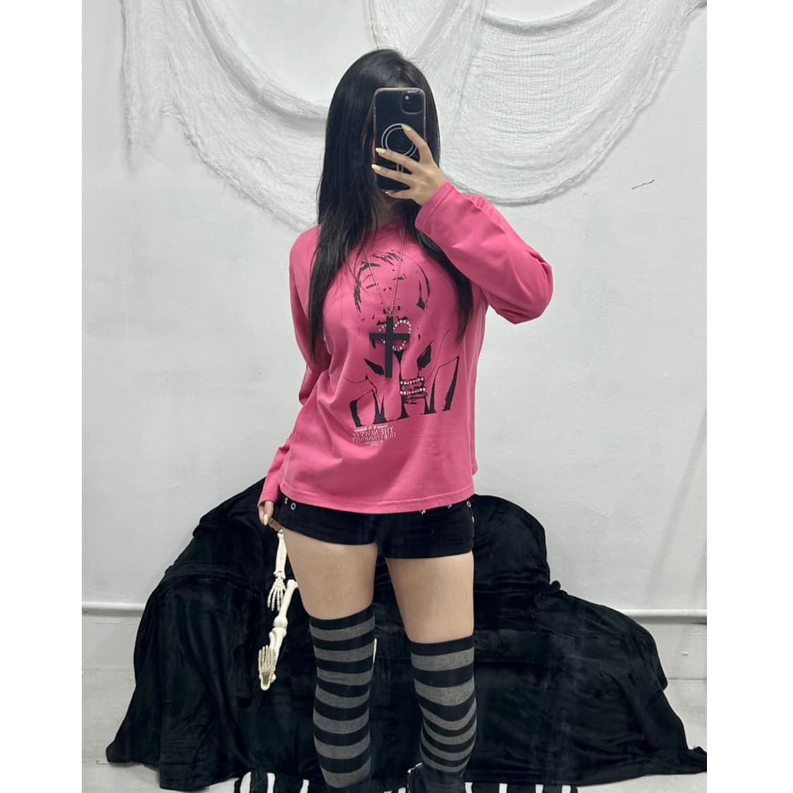 Y2K CUBIC PINK LONGSLEEVE 상품이미지1