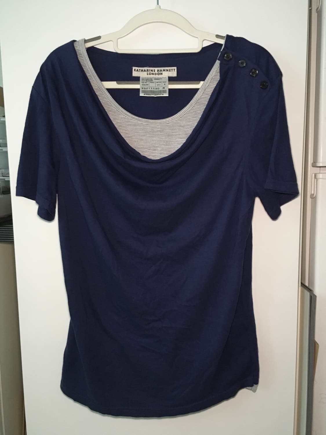 Cut & sewn drape T-shirt 상품이미지1