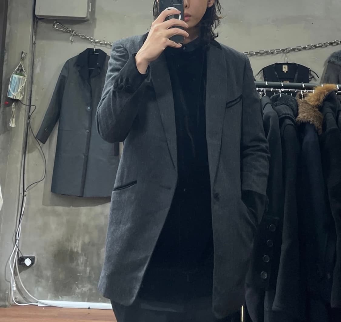 언유즈드 벨벳 트림 체스터 코트 상품이미지3