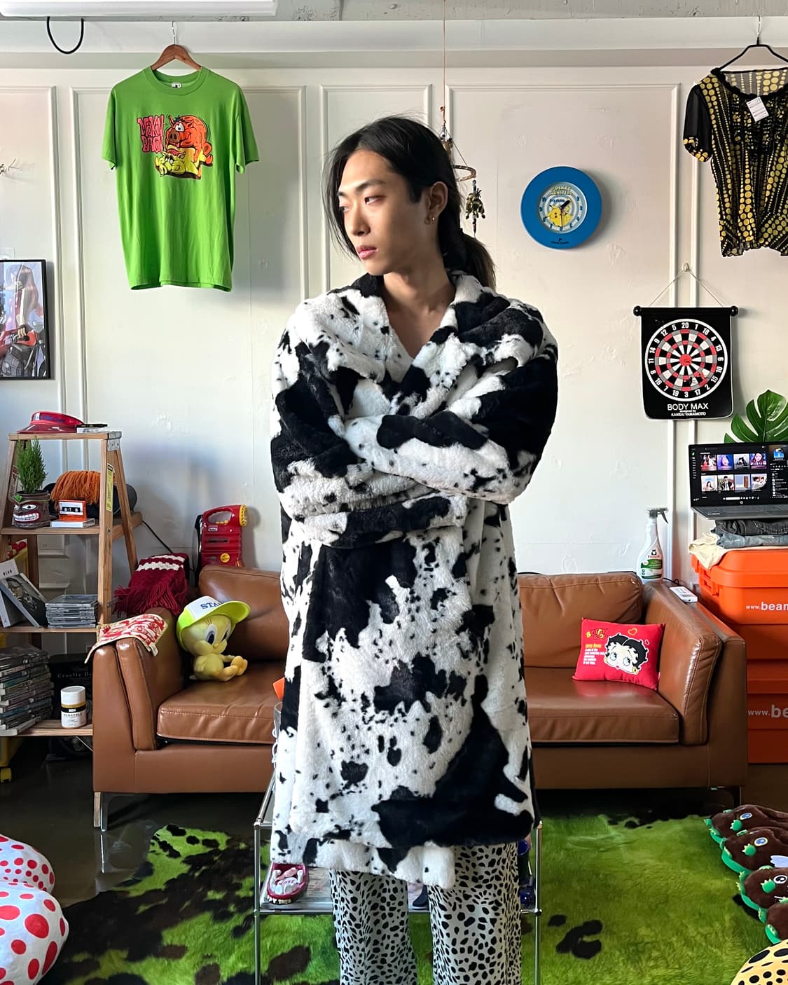 Jpn Vintage Dalmatian Faux Fur Long Coat 상품이미지2