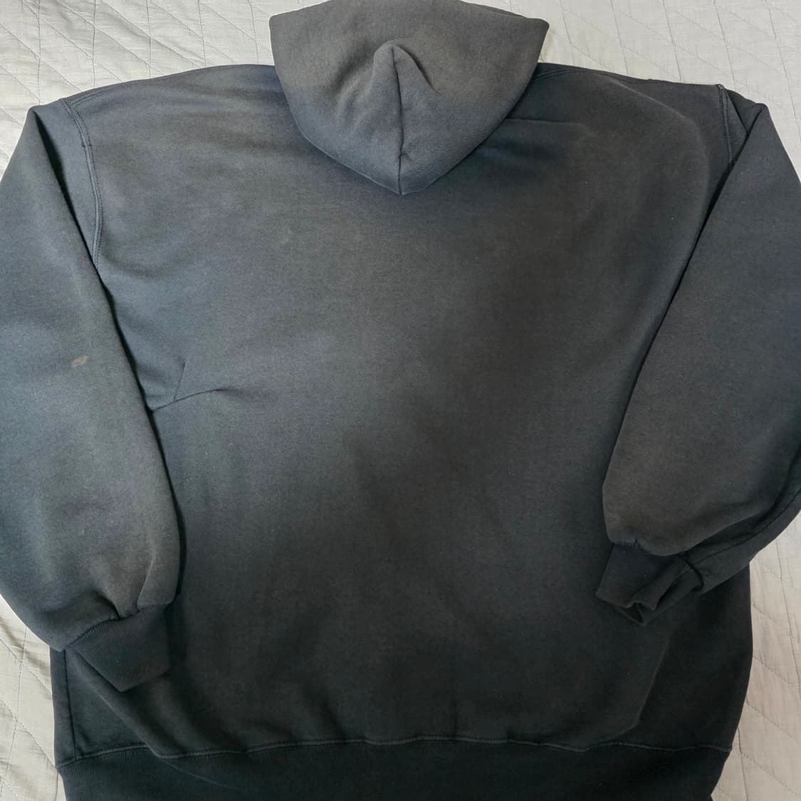 [XXL] 90s USA 빈티지 러셀 애슬레틱 후드집업 블랙 트래쉬드 상품이미지4