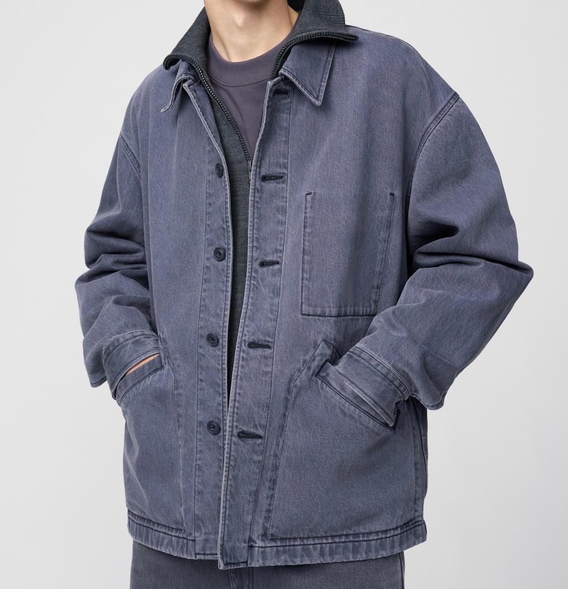 유니클로 U 오버사이즈컬러데님재킷 07 그레이 상품이미지1