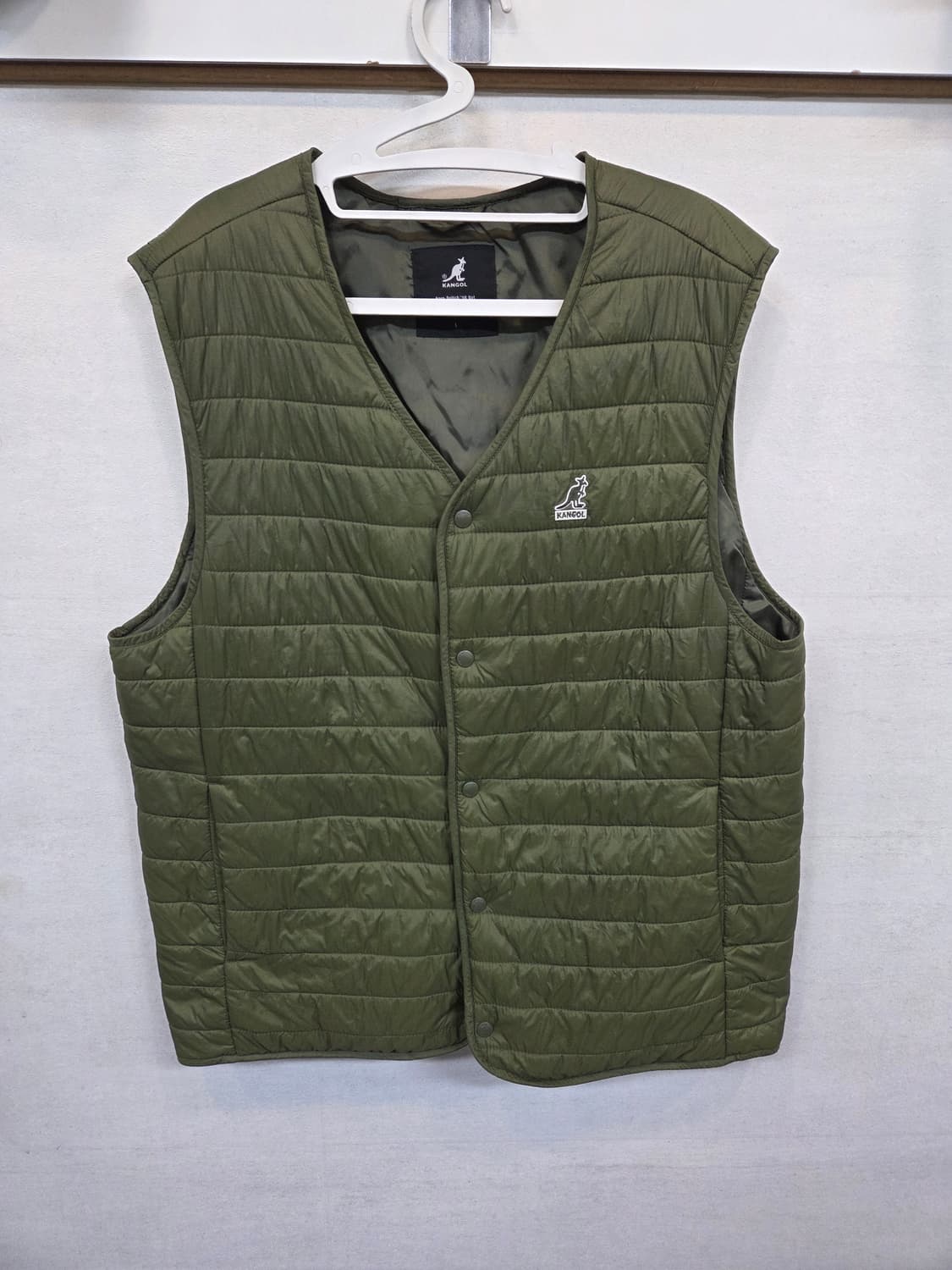 캉골 경량패딩 조끼 L 카키 상품이미지1