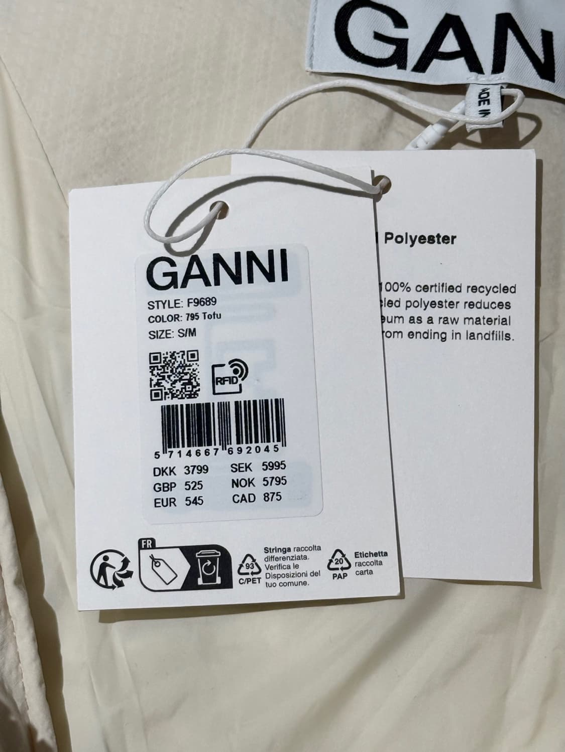 가니 아이보리 테크 시어서커 롱 푸퍼 코트  상품이미지8