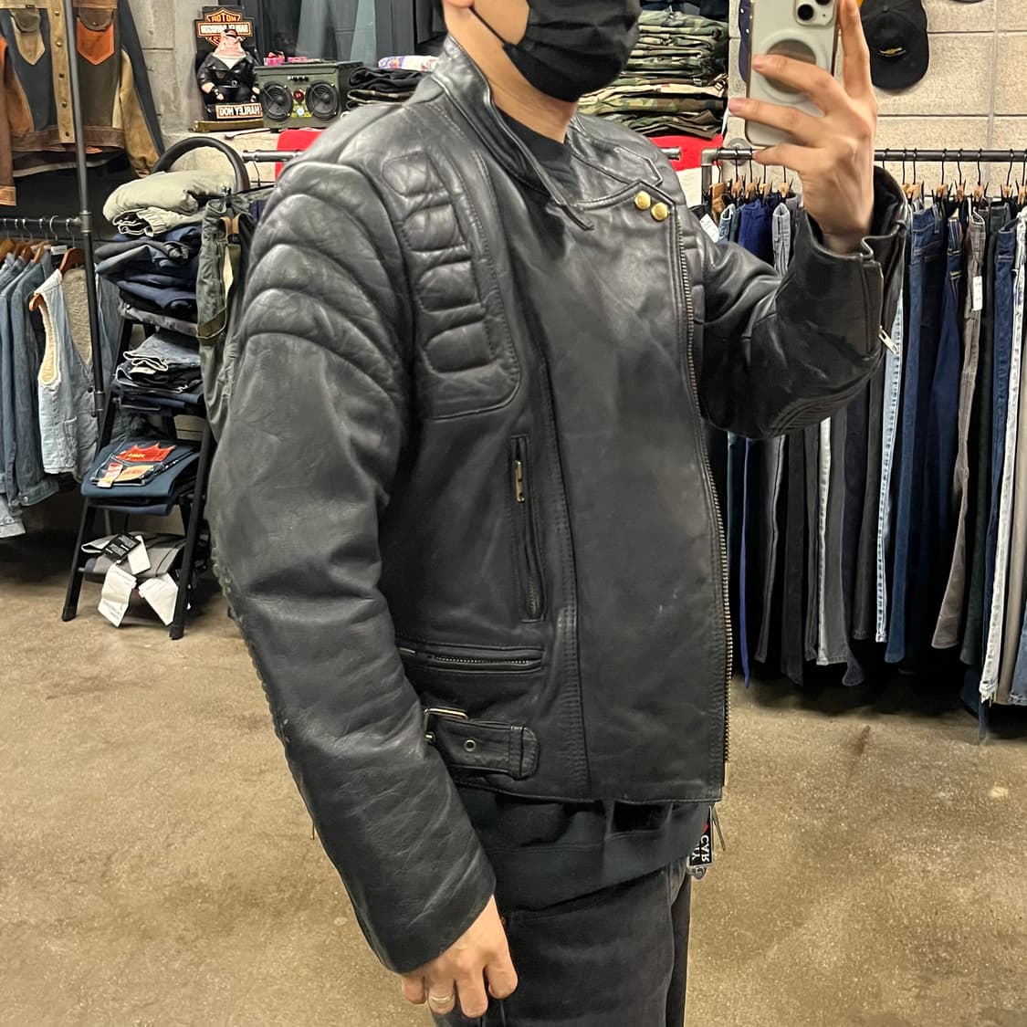 90s 빈티지 퀼티드 더블 라이더 자켓 (100-105) 상품이미지8