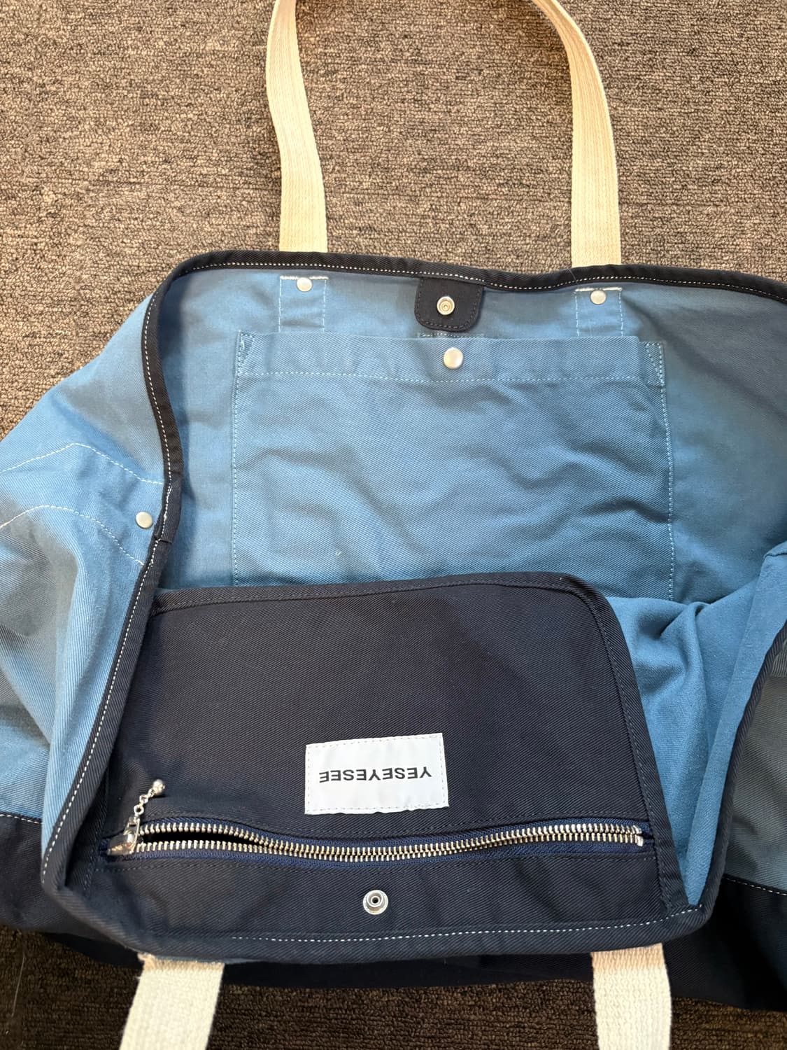 예스아이씨 Y.E.S Cotton Twill Tote Bag - Blue 상품이미지4
