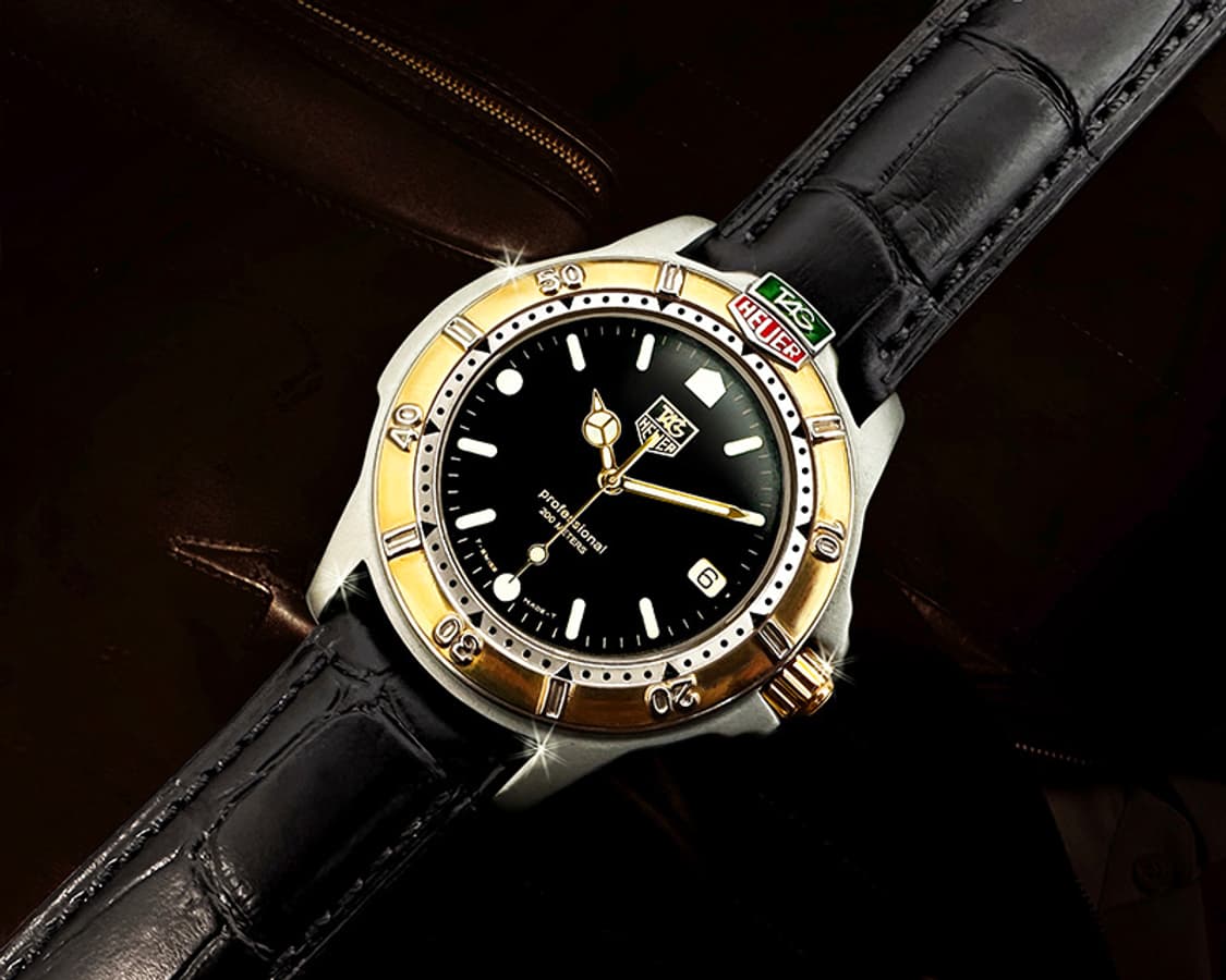 태그호이어 빈티지 프로패셔널 200M  블랙판 남성 콤비 시계 상품이미지2