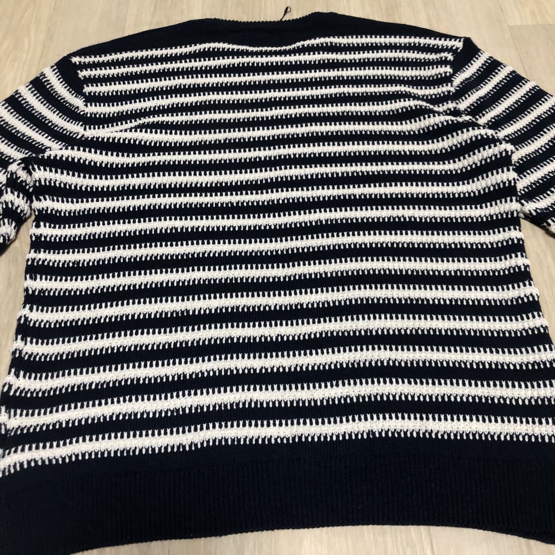 (L) 새상품 자라 ZARA SS 스트라이프 라운드 네이비 니트 상품이미지10