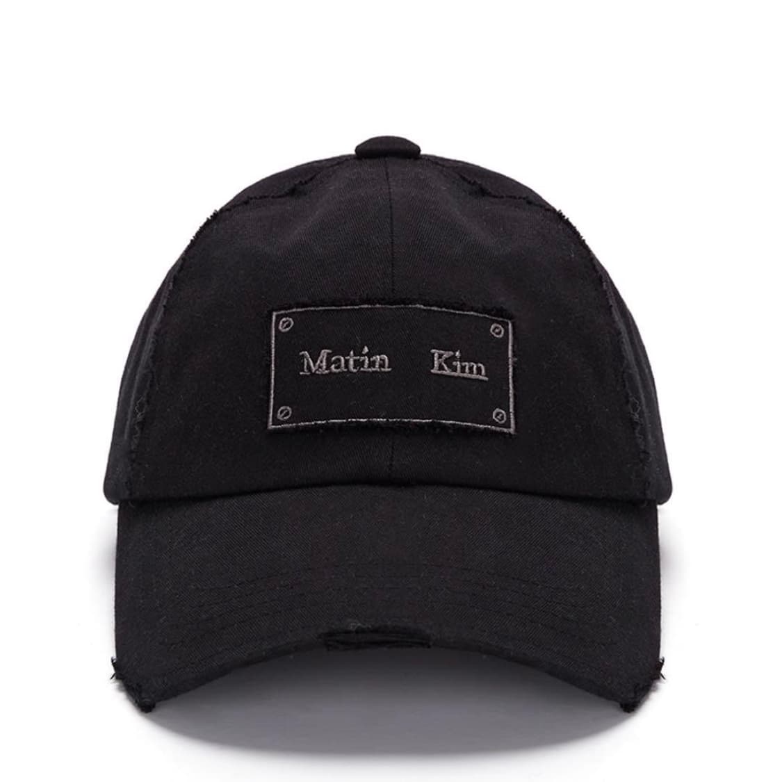 마뗑킴 스퀘어 로고 컷아웃 볼캡 — 블랙 상품이미지5