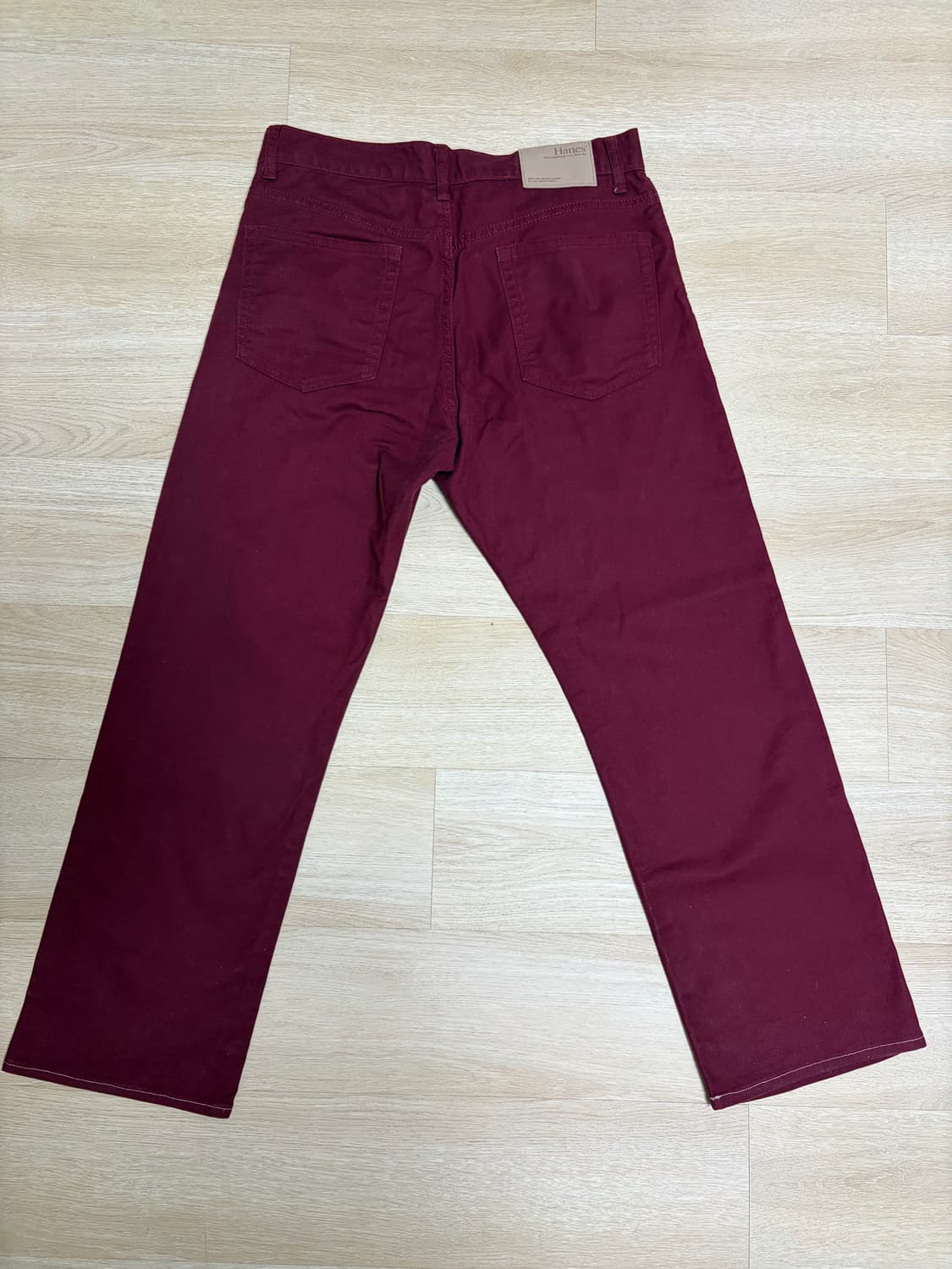 헤인즈 버건디 코튼팬츠 상품이미지2