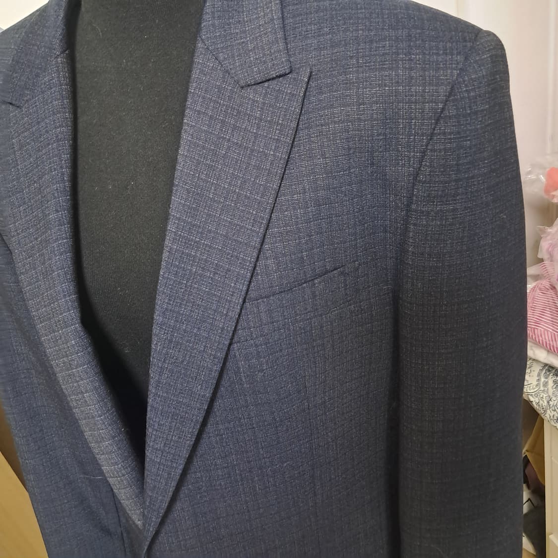 (상태최상)지오송지오 남성 체크 자켓 100~날씬105 상품이미지5