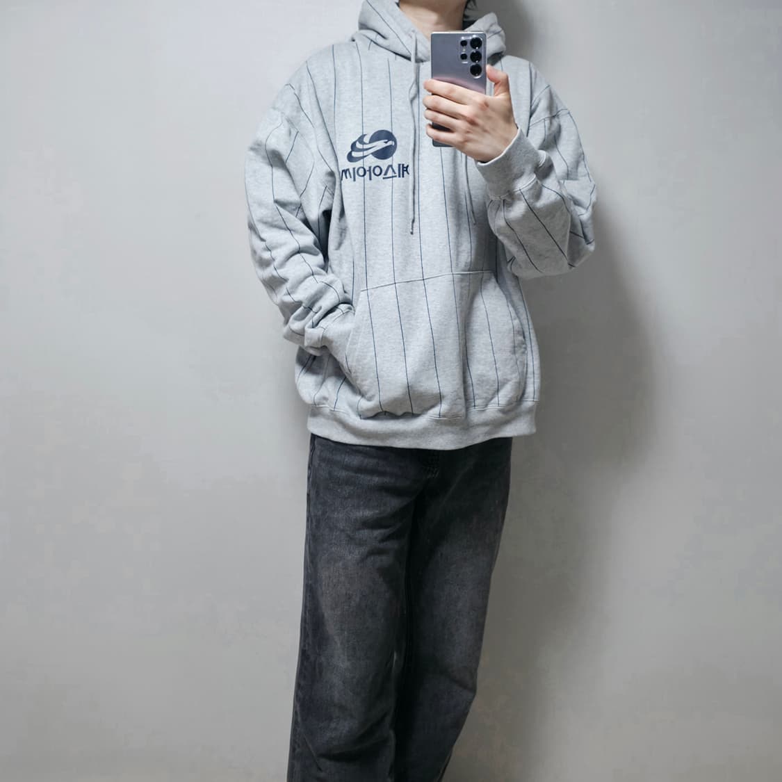 예스아이씨x한화이글스 코튼 후드티 그레이 (XL) 상품이미지8