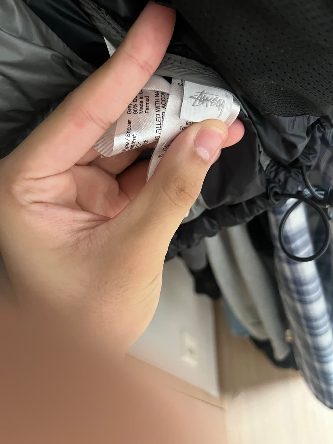 스투시 다운 파카 마이크로 랍스타 푸퍼 패딩 블랙 XL 상품이미지5