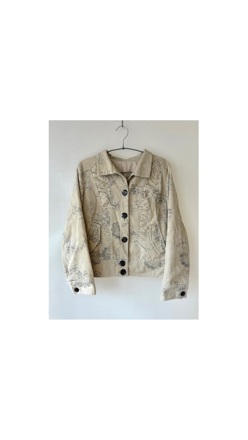 일본진티지 옐로우 플라워 자켓 판매합니다 상품이미지1