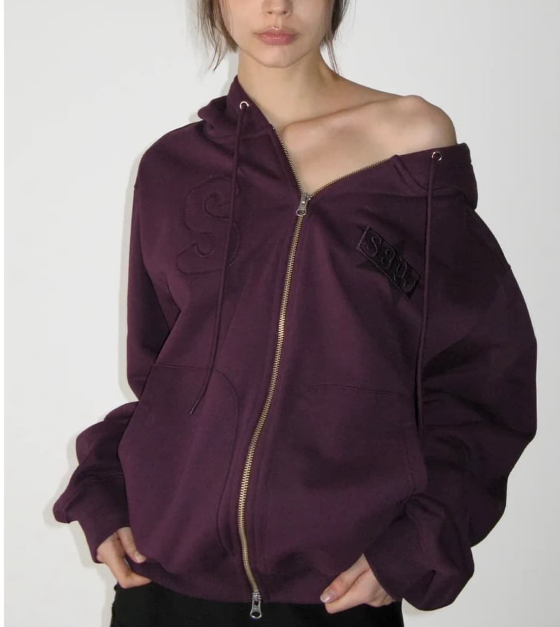 썬번프로젝트 로고 패치 후디 후드집업 상품이미지2