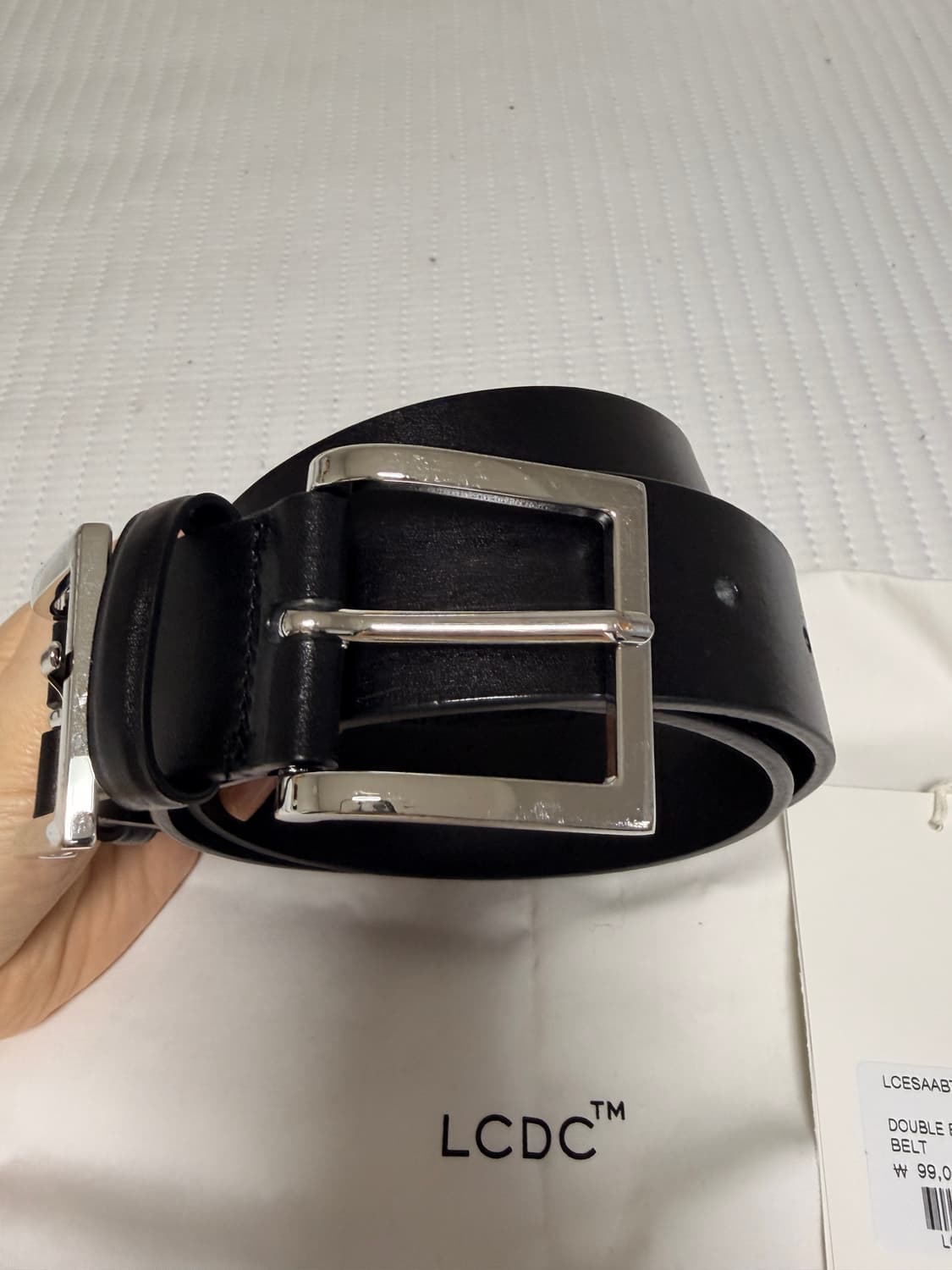 LCDC 티엠 더블 버클 레더 벨트 블랙 상품이미지7