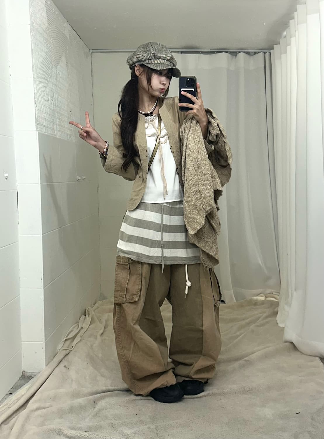 베이지 너드 니혼진 모리 러힙 코디세트 상품이미지3