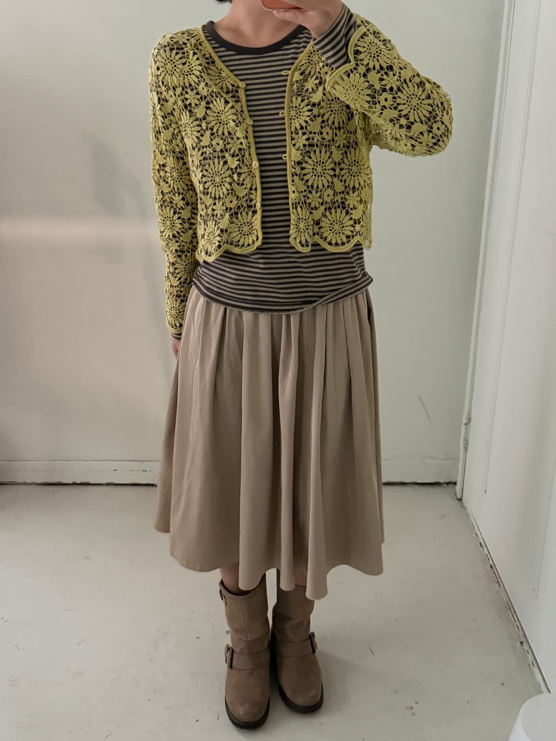 일본빈티지 플로럴 크로셰 가디건 상품이미지1