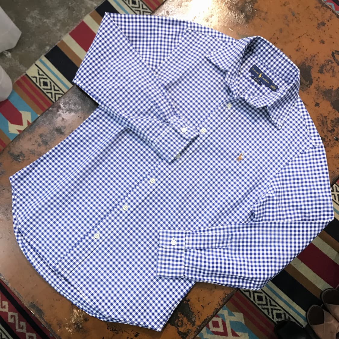 폴로랄프로렌 블루 깅엄 체크 옥스포드 셔츠 여성 55 66 남성 97  상품이미지2