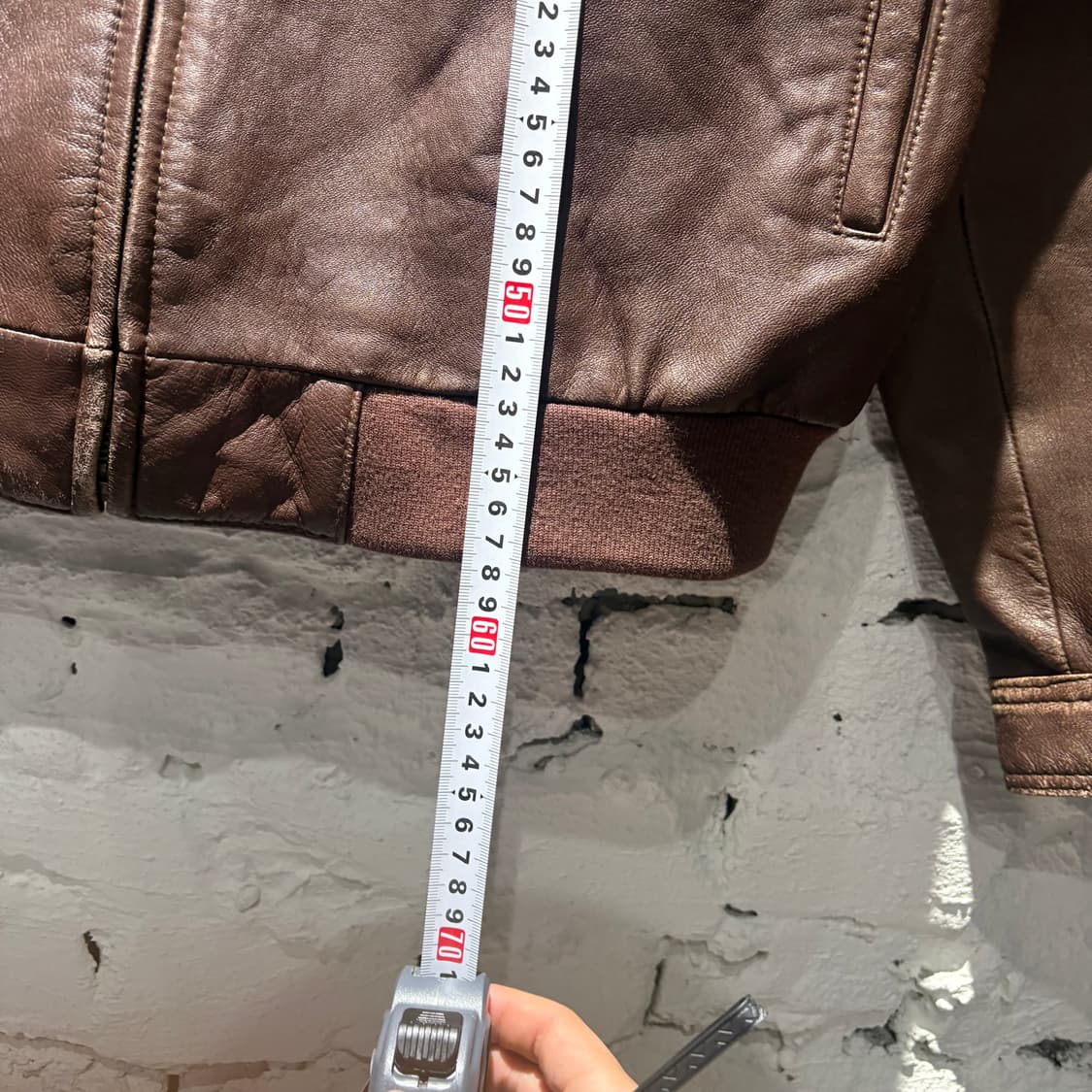 빈티지 천연 소가죽100% 봄버 레더자켓 상품이미지7