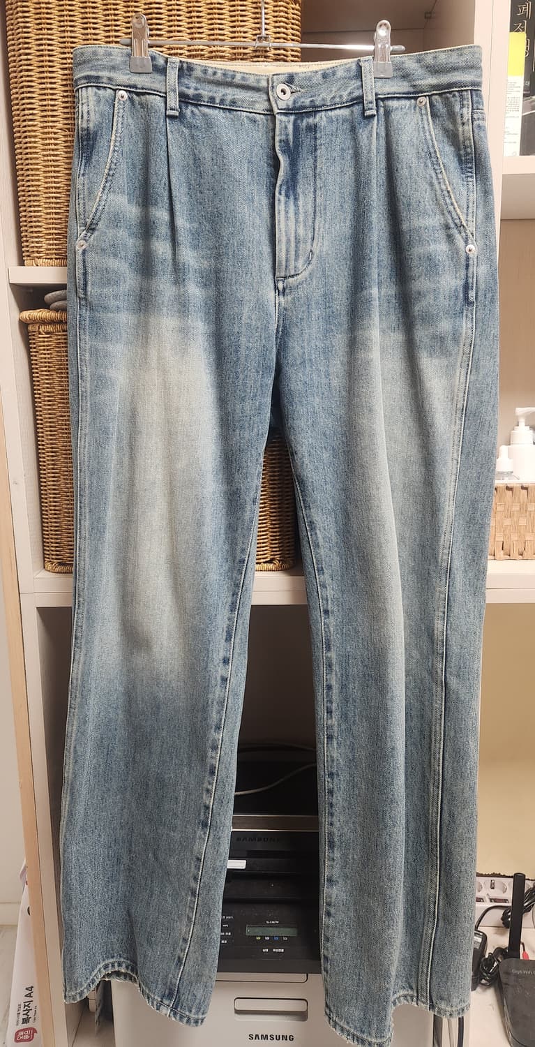 러프사이드 드레이프 데님 라이트블루 2사이즈 팝니다 상품이미지3