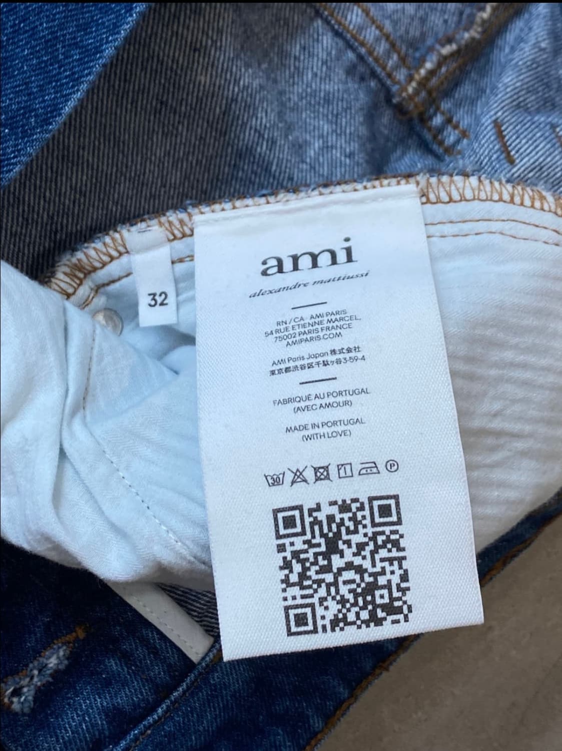 아미 배기핏 데님 진 컷팅 상품이미지7