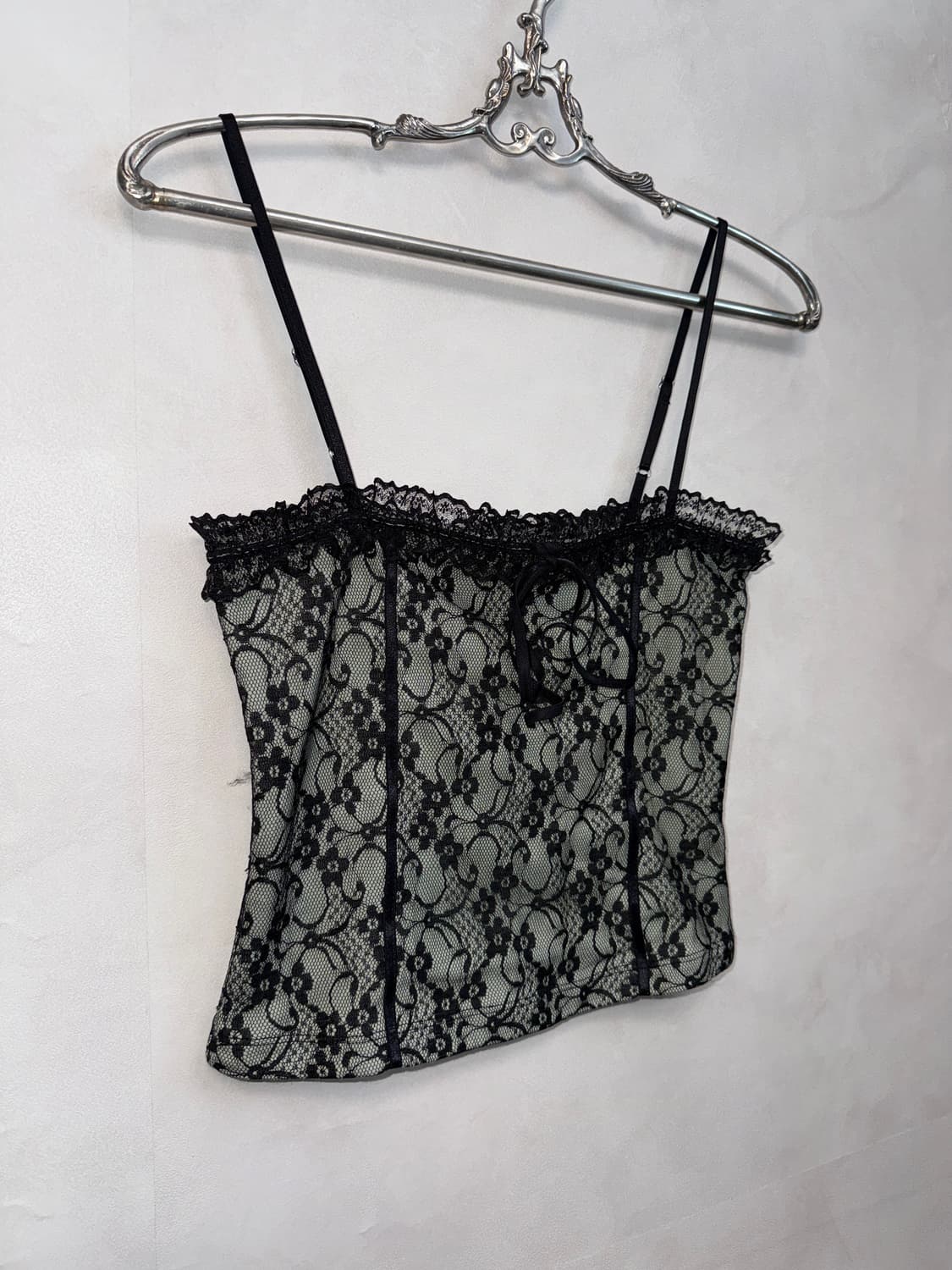 Black ethnic floral lace ribbon 슬리브리스 상품이미지2