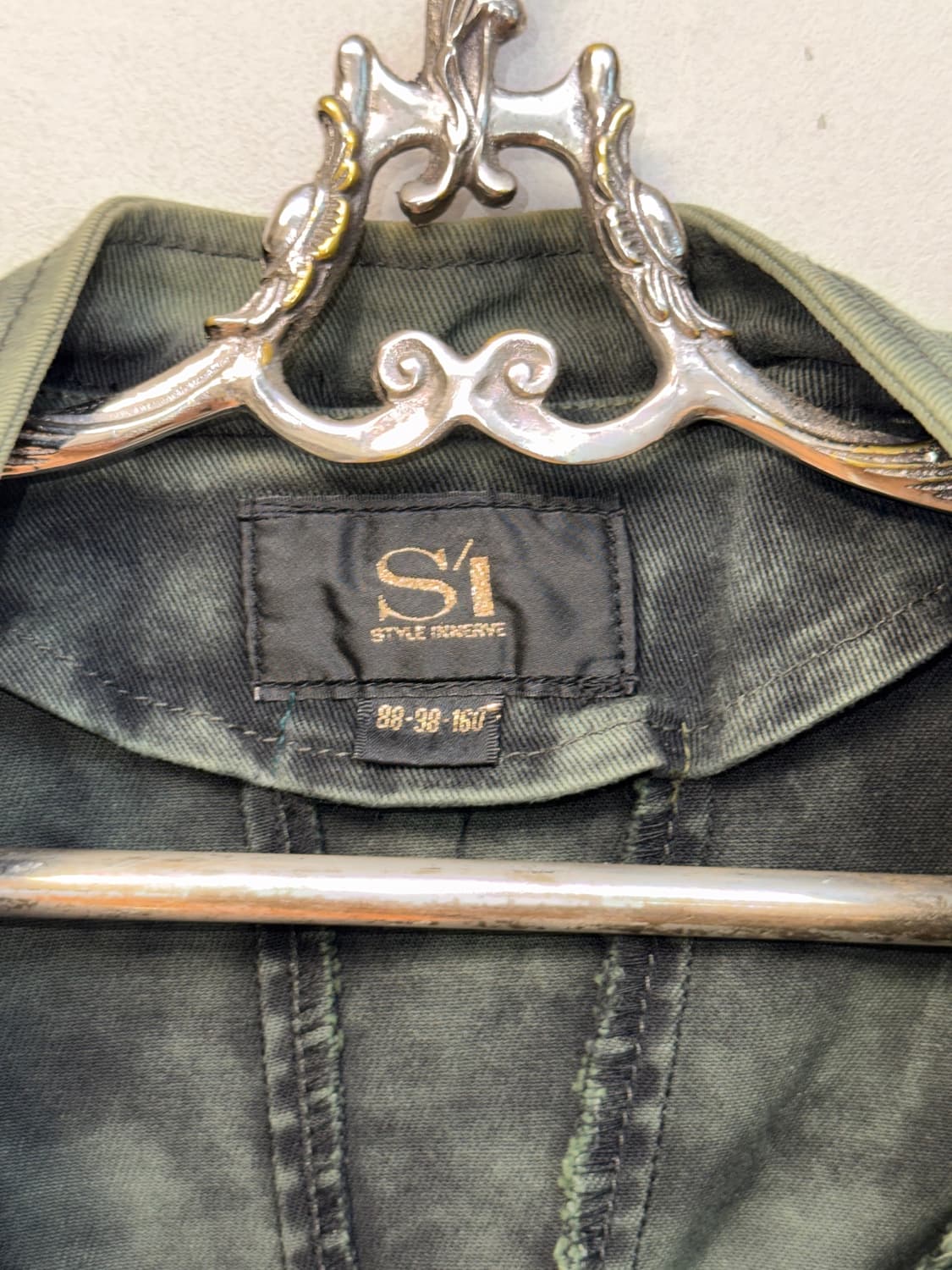 Washing green denim stud zipper rider jk 상품이미지5