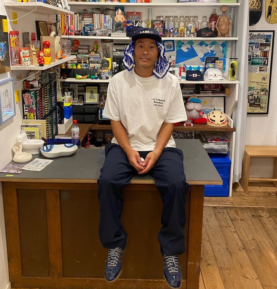 BEAMS SSZ & MIN-NANO NAVY SHAKA EASY 상품이미지1