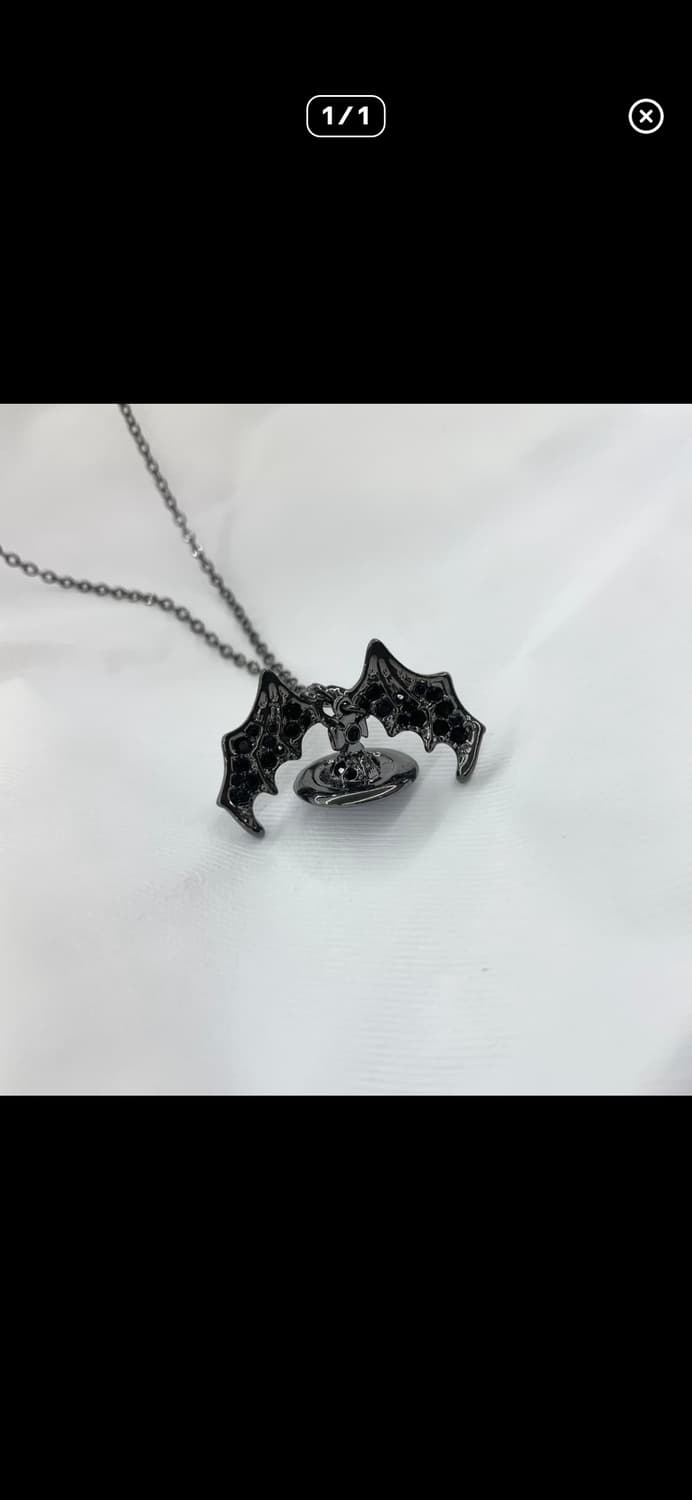 비비안웨스트우드 아카이브 크리스탈 큐빅 박쥐 3d orb 팬던트 목걸이 상품이미지1