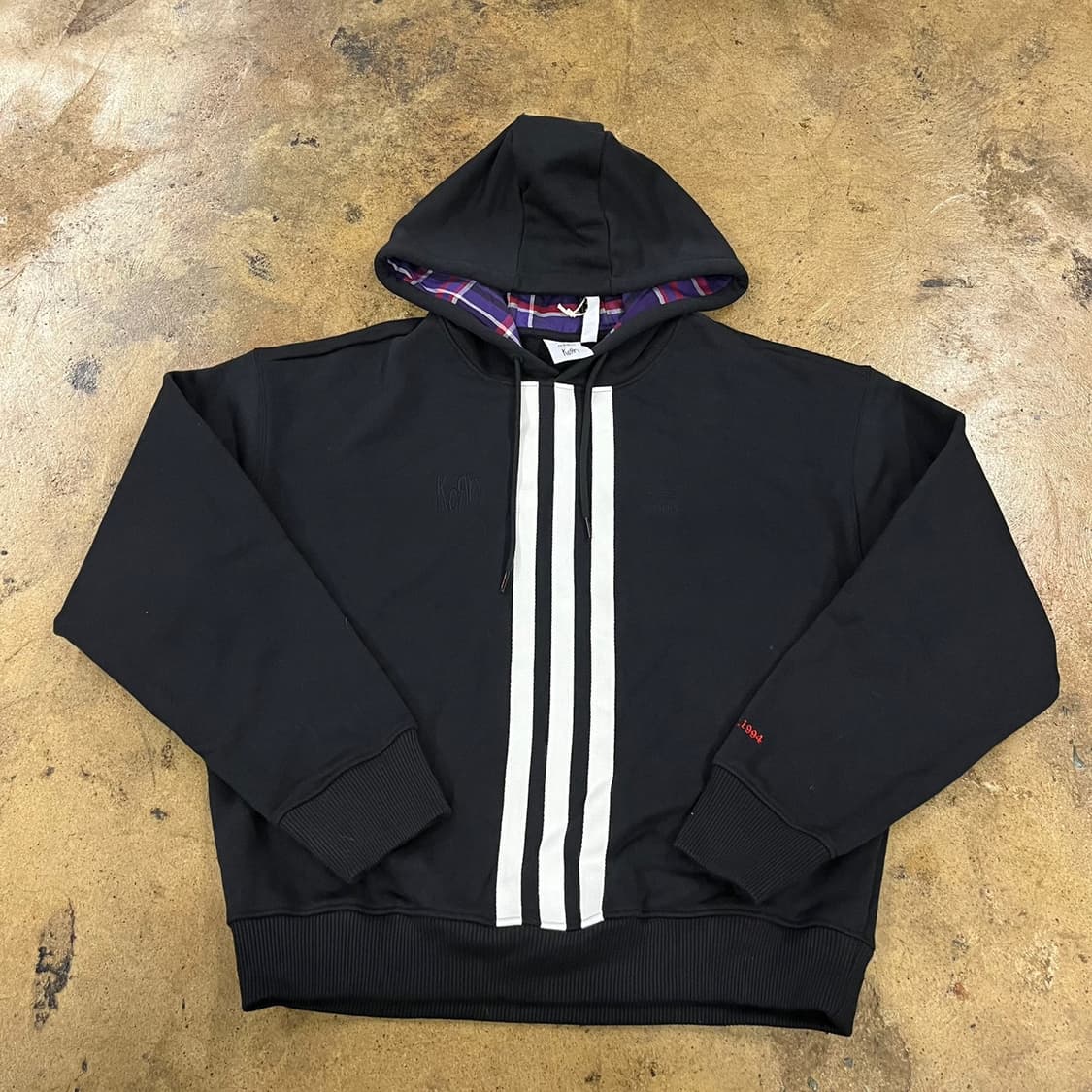 [정품/M] 아디다스 블랙 후드티 쓰리스트라이프 b10 상품이미지2