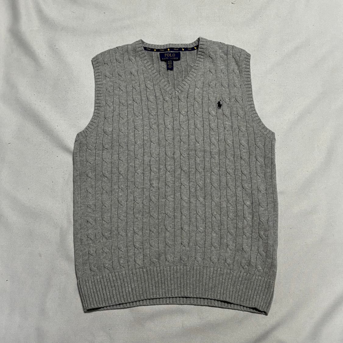 XL 폴로랄프로렌 블랙 포니 브이넥 케이블 니트 조끼 상품이미지2