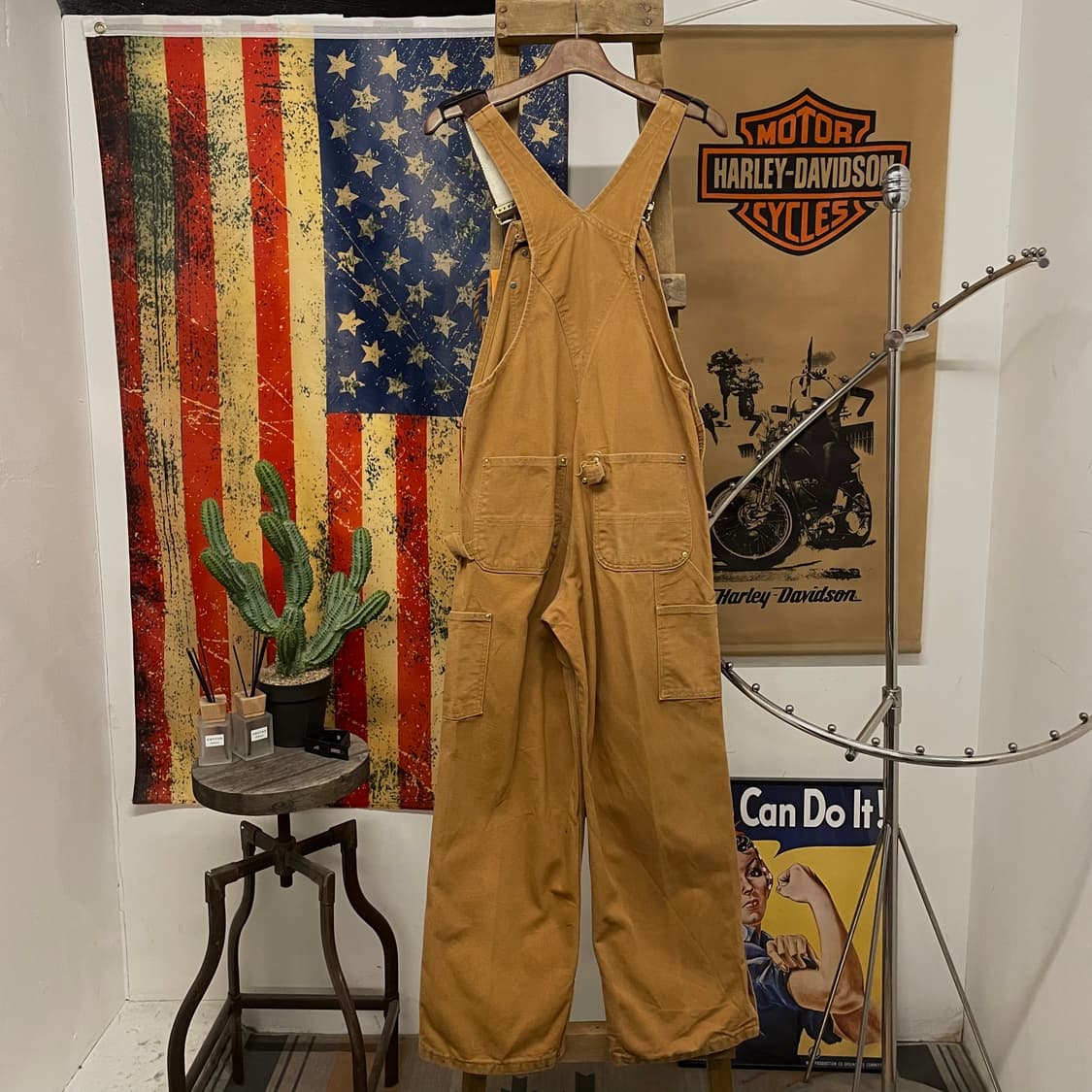 90s 칼하트 오리지널 워크 웨어 더블니 오버롤 데님 멜빵 상품이미지2