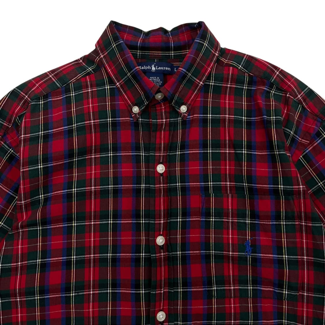 폴로 랄프로렌 블루포니 타탄체크 셔츠 L 상품이미지4