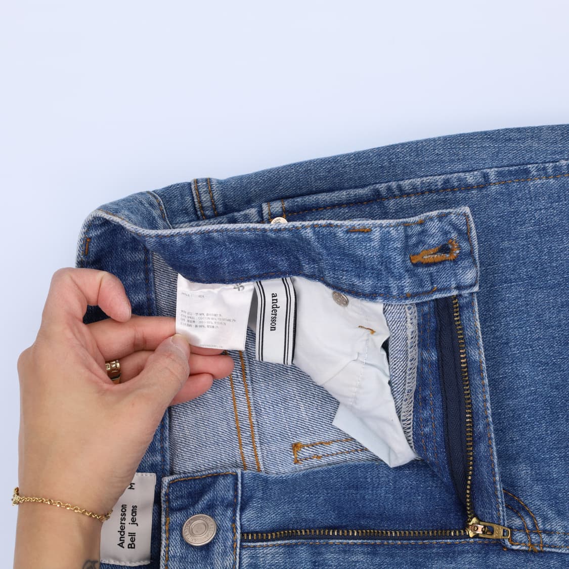 [M] 앤더슨벨 여성 트임부츠컷 데님팬츠 1205HR2 상품이미지5